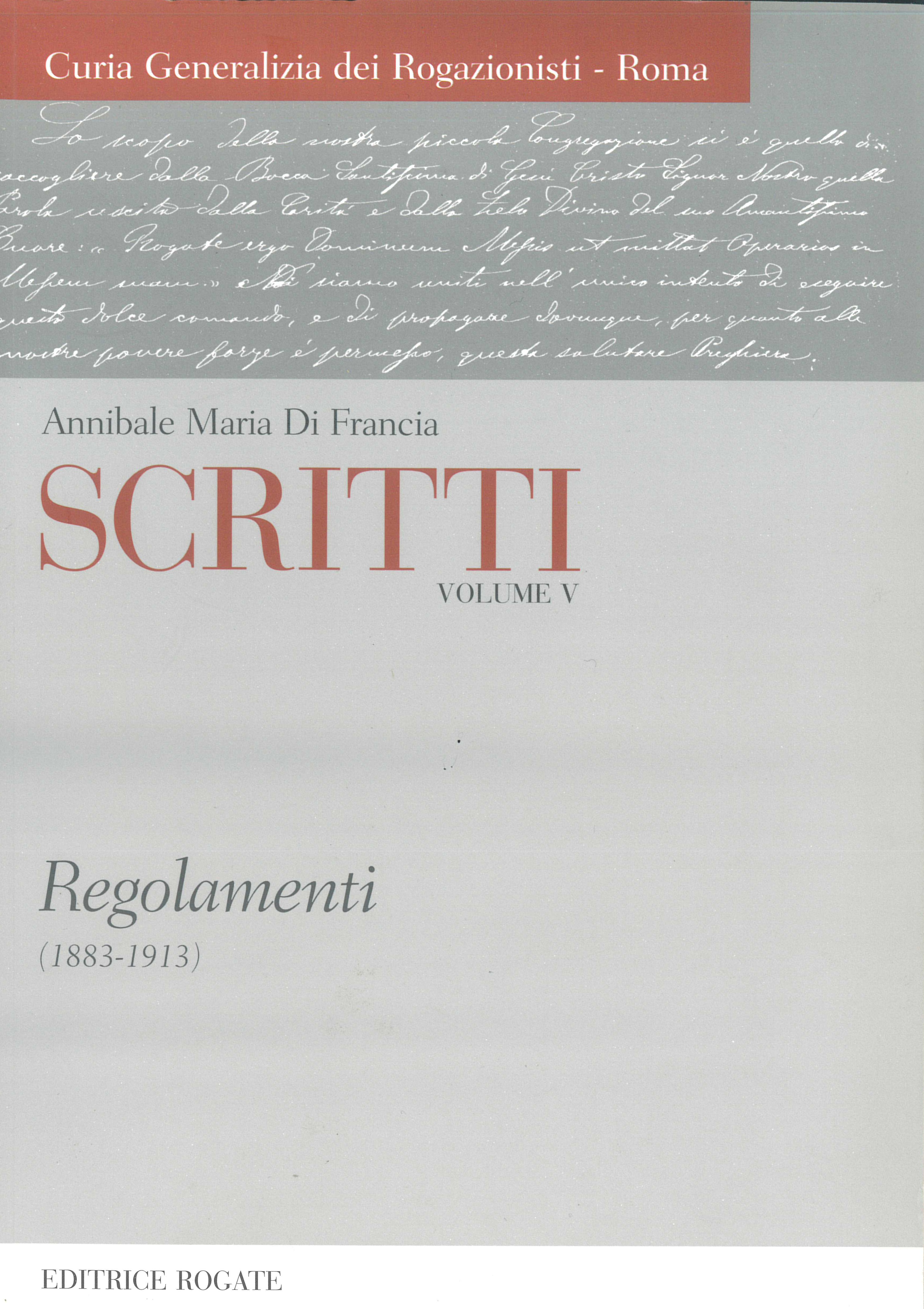 Volume V - Regolamenti (1883-1913)