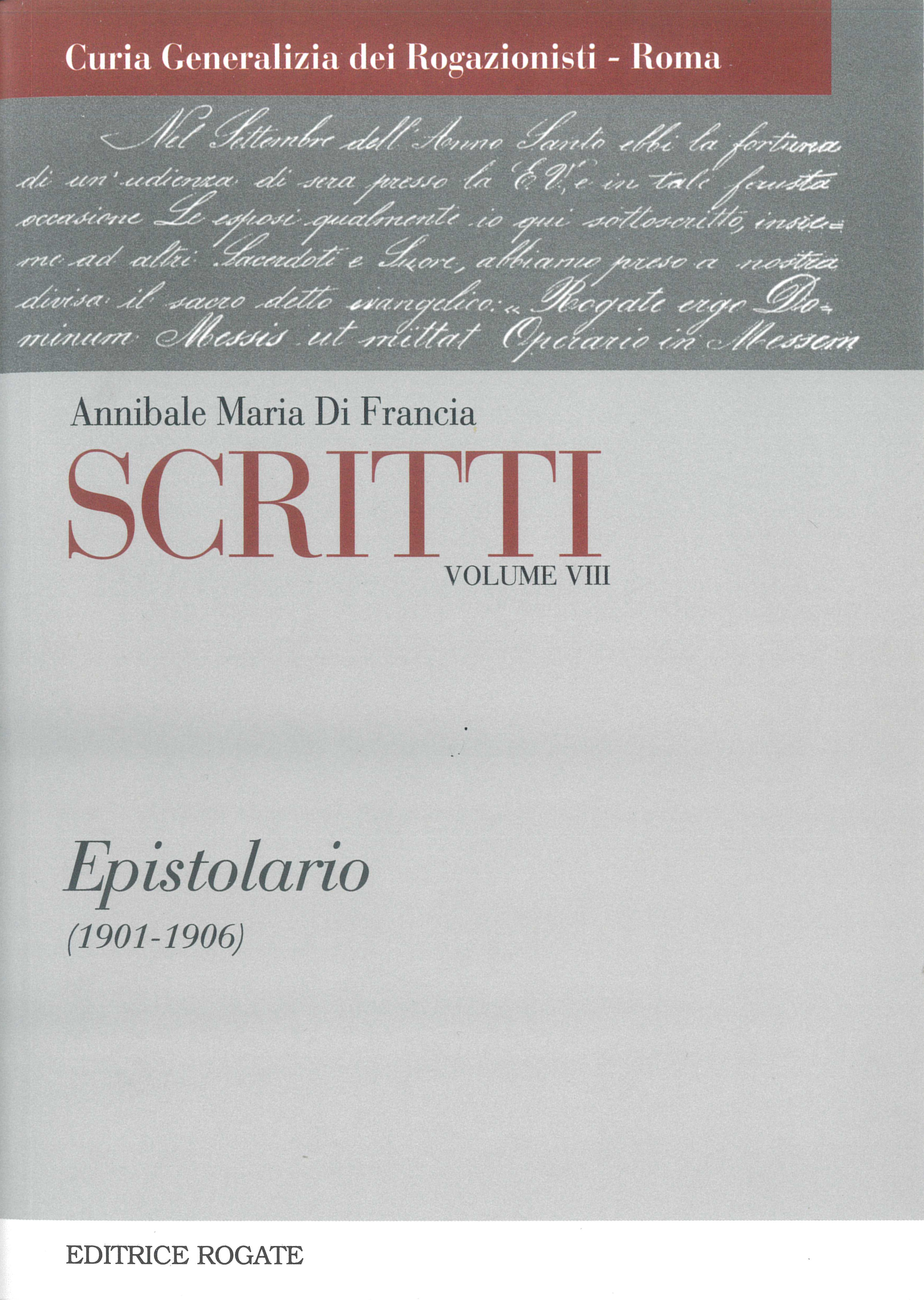 Volume VIII - Epistolario (1901 – 1906)
